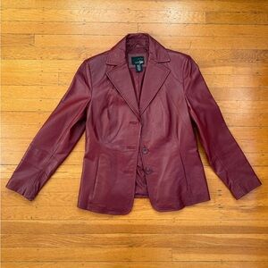 East 5th Deep Red Leather Jacket
